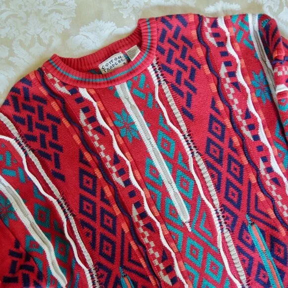 Vintage Cotton Traders COOGI Style 3D Textured Sweater L